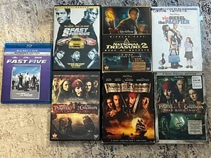 Lot of 7 National Treasure Pirates of Caribbean Vin diesel Fast Furious DVD - Picture 1 of 4