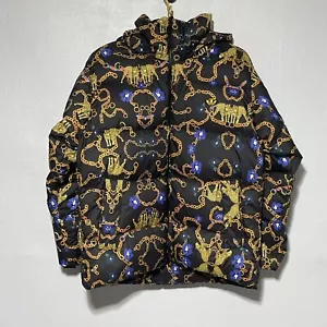 New Adidas GD2502 OS Her Studio Down Puffer Chains Leopard Floral Women’s Sz S - Picture 1 of 9