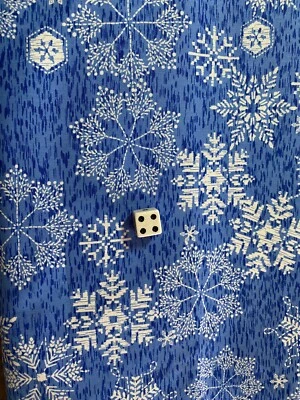 圣诞雪花织物蓝色棉 Andover 按码 — 第 1/3 张图片