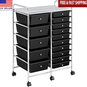 15 Drawer Rolling Storage Cart Mobile Organizer Utility Cart on Wheels New - Picture 1 of 6