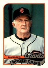 1989 Topps TIFFANY #744 Roger Craig SAN FRANCISCO GIANTS Manager TEAM Checklist