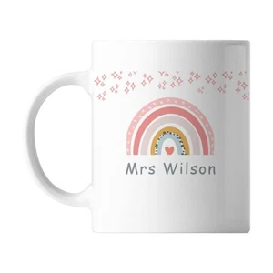 Personalised Mug Teacher Thank you Gift Present Rainbow Mug Gift End of Term TM1 - Picture 1 of 2