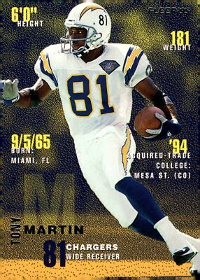 1995 Fleer #333 Tony Martin Football Card ExNm - Image 1 of 2