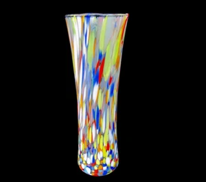 Signed Devine Murano Glass Italian Art Glass Millefiori Murrine Vase & Label - Picture 1 of 8