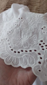 Cotton Plus 4X Top Blouse White Crochet Embroidery Eyelet Ruffle Lace Elastic - Picture 1 of 12