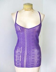 NWT Intimately Free People purple stretchy lace tank top racer back M