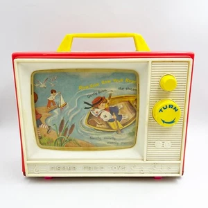 Vintage FISHER PRICE Toys Giant Screen Music Box TV Plays Two Tunes London Bridg - Picture 1 of 7