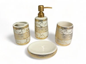 4-PC Bathroom Accessory Sets - Tumbler, Toothbrush Holder, Soap Dispenser, Dish! - Picture 1 of 84