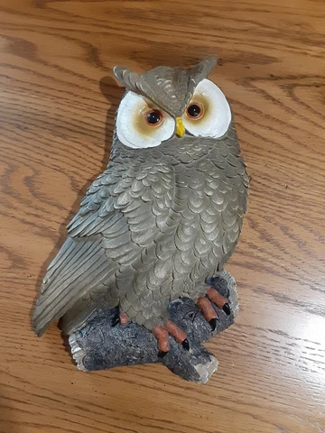 Resin Owl Wall Hanging Decor Brown/Gray Large Big Eyes (1970s?) Cover