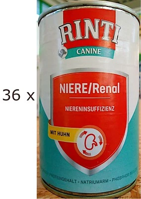 36 x 400 g RINTI Canine Niere / Renal (€ 5,87/kg) mit Huhn Diät-Hundefutter - Bild 1 von 4