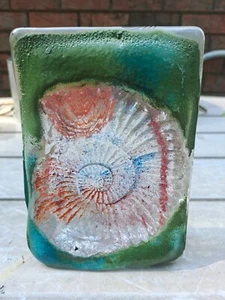 Anactacia Glass Seashell Sculpture 7x5 3.1 lbs. - Picture 1 of 7