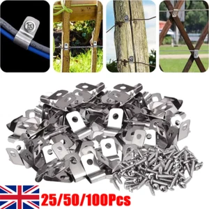 25/50/100PCS Iron Wire Mesh Clip Gabion Baskets Stainless Steel Clip Access - Picture 1 of 22