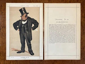 Antique Litho - Print Vanity Fair 1872 Statesmen No. 120 Mr. James Delahunty - Picture 1 of 12