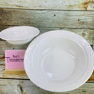 Corning Ware L22 L20 Embossed Flora Large Rim Serving Mixing Nesting Bowl Set 2 - Picture 1 of 8