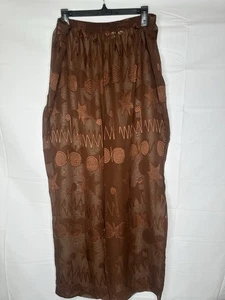 Pantalones de playa vintage dorados etiqueta Victoria's Secret cintura elástica salón marrón XL - Imagen 1 de 10