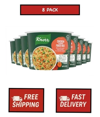 Paquete de 8 tazas de arroz frito con sabor a pollo Knorr comida rápida fácil 26 onzas Foto 1 de 4