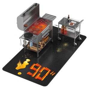 Super Extra Large 90x48 inch Under Grill Mat for Outdoor Grill, Charcoal, Fla... - Picture 1 of 7