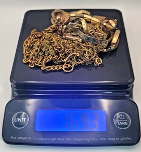 Piezas y cadenas de relojes vintage rellenas de oro 10k 12k y 14k GF - 163g - SB4d - Imagen 1 de 1