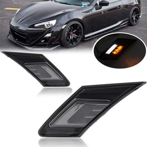 Smoke Lens White/Amber LED Front Side Marker Light Kits for 2013-2016 Scion F... - Picture 1 of 8