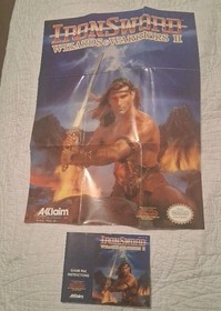 IRON SWORD WIZARDS & WARRIORS II MANUAL AND POSTER NES