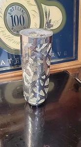 Mexico Taxco Sterling Silver Overlay 7” High Ball Drinking Glass - Picture 1 of 8