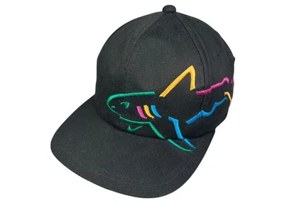 Винтажный 90-х акула x GREG NORMAN черный большой логотип шляпа для гольфа Summer поле крышка - Изображение 1 из 4