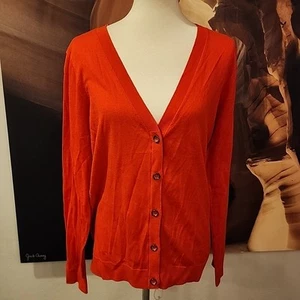 NWOT Cabi Sweater Womens M Red Button Cardigan Back Zip Style 3155 Cobblestone - Picture 1 of 6