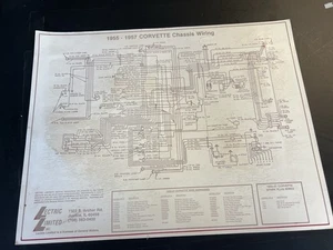1956-57 Corvette Laminated Chassis Wiring Harness Diagram LectricLimited - Picture 1 of 1