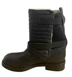 Botas de motociclista acolchadas Zara Trafaluc para mujer talla 37 EE. UU. 6,5 negras imitación cuero JUSTAS   - Imagen 1 de 9