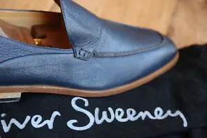 Oliver Sweeney Genoa Blue Leather Loafers Shoes Men's UK 9.5 US 10.5 EU 43.5 - Picture 1 of 12