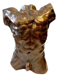 Rodin Male Nude Torso Desktop Statue Massive Muscles Bodybuilder 6H - Picture 1 of 3