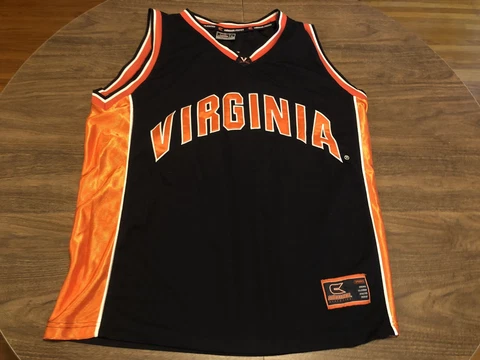 Virginia Cavaliers Black With Orange Trim XL Basketball Jersey Cover