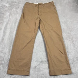 RRL Double Ralph Lauren Pants Mens Size 31x28 Beige Tan Military Twill Cotton - Imagen 1 de 19