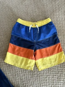 BOYS HANNA ANDERSSON COLOR BLOCK SWIM TRUNKS SHORTS SIZE 8 - Picture 1 of 14