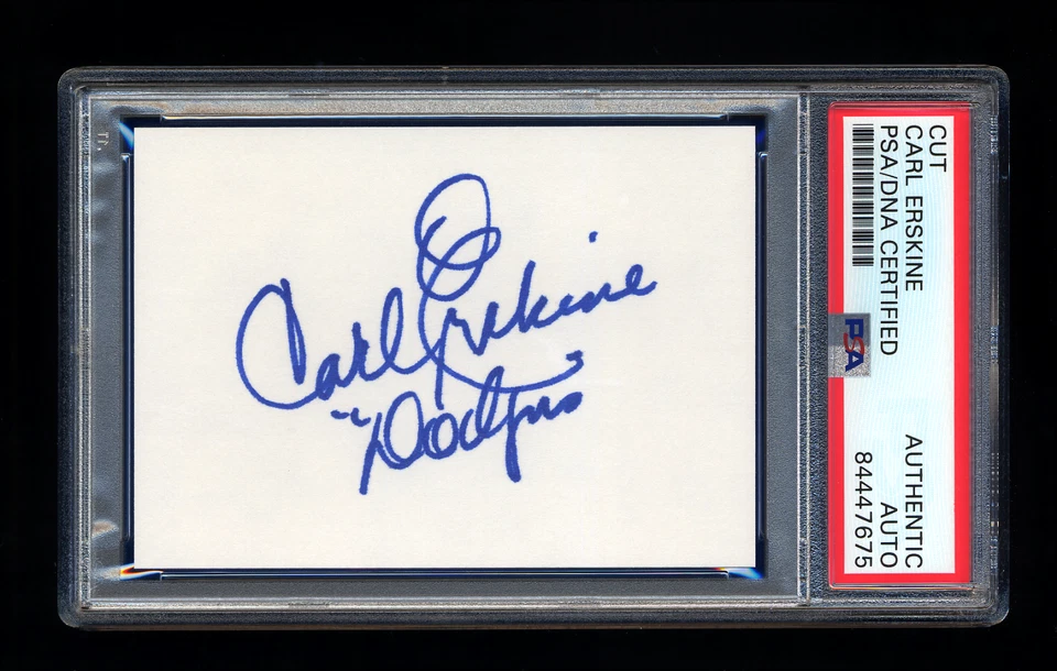 CARL ERSKINE SIGNED MINT CUT PSA/DNA AUTOGRAPHED BROOKLYN DODGERS 1955 WSC - Image 1 of 1