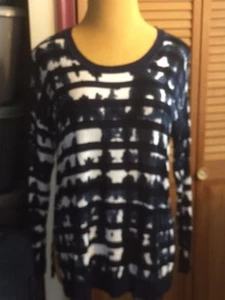 Suéter Lane Bryant Blue Tie Dye a Rayas Pulóver 14/16 Se adapta a 14W 16W 0X 1X - Imagen 1 de 2