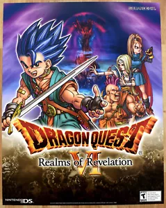 Póster promocional de Dragon Quest VI: Realms of Revelation RARO NDS 22"" x 28 - Imagen 1 de 1