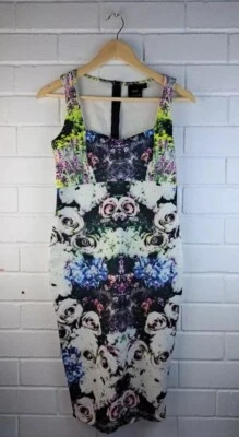 ASOS Maternity Geometric futuristic floral bodycon Women’s dress size 8 - image 1 of 4