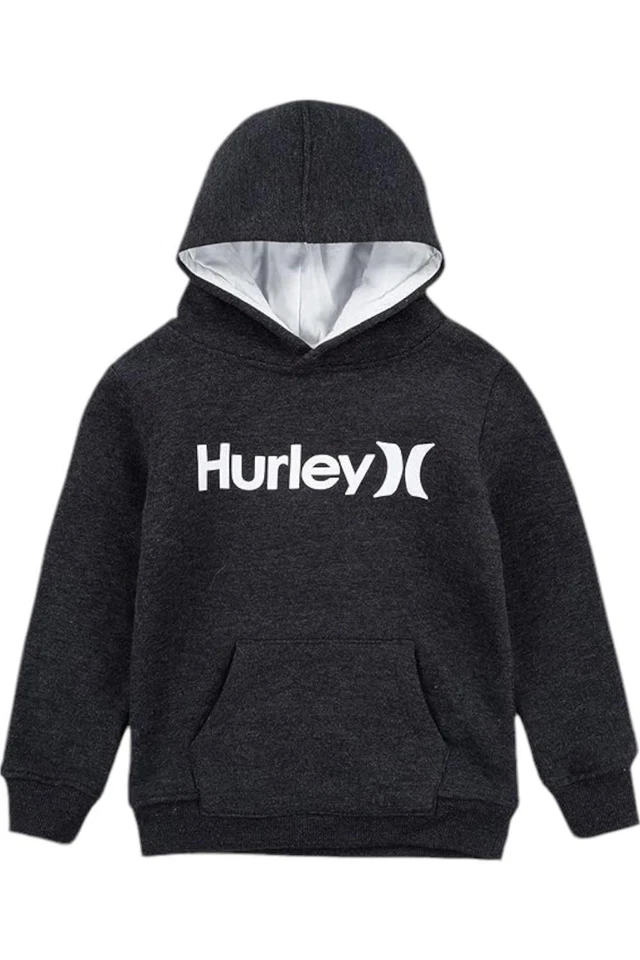 Sudadera con capucha negra jaspeada Hurley One and Only para niños Foto 1 de 1