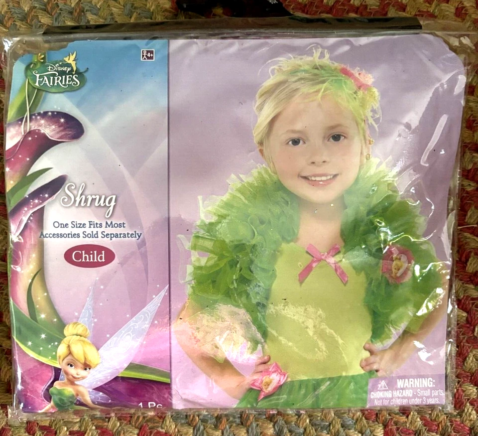 DISNEY TINKERBELL TINK ФЕЯ ЗЕЛЕНЫЙ ЖАКЕТ БОА КОСТЮМ ДЕВОЧЕК РЕБЕНКА 1 ИЗДЕЛИЕ - Изображение 1 из 1