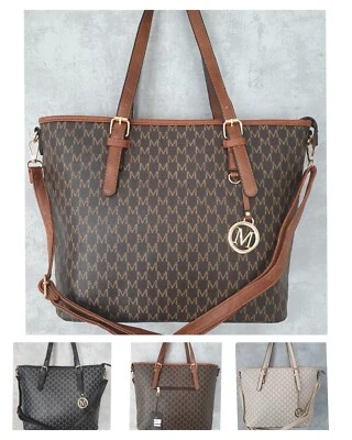 Damen Tasche Handtasche Umhängetasche Schultertasche Shopper schwarz Braun beige - Bild 1 von 4