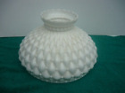 Antique Opaque White Milk Glass Lamp Shade, Fits 9.5" Quilt Pattern