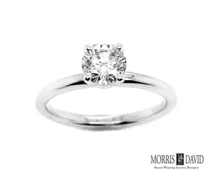 Morris & David 0,75 ct natürlicher Diamant Solitär Ring G SI 14K Weißgold - Bild 1 von 1