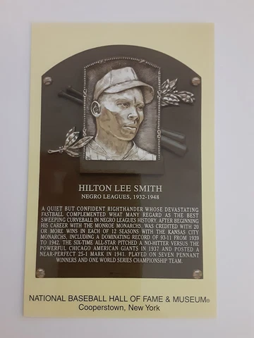 2001 Hilton Smith HOF Plaque Postcard Canceled on Induction Day 8/05/01 Cover