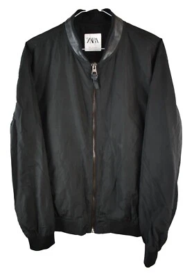 ZARA Black Windcheater Jacket size L Mens Full Zip Bomber Casual Outdoors - Image 1 of 4