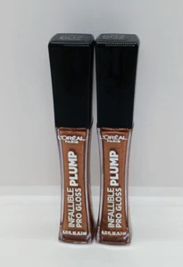 Lot of 2  L'Oreal Paris Infallible Pro lip Gloss Plump  , 607 sunlit shimmer - Picture 1 of 3