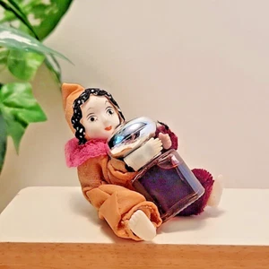 Vintage 80s EPRIS By Max Factor Mini Perfume Bottle With Clown Doll .12 fl oz - Picture 1 of 5