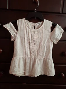 Abercrombie Kids Pink/Metallic Silver Pleated Top 9/10 - Picture 1 of 4