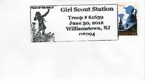 SCOUT CANCEL - 100 YEARS GIRL SCOUTS, WILLIAMSTOWN, NJ 2012 SC856 - Bild 1 von 1