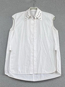 Womens Helmut Lang Size S Eyelet Cotton Poplin Shirt MSRP $320 Designer Coastal - Picture 1 of 12
